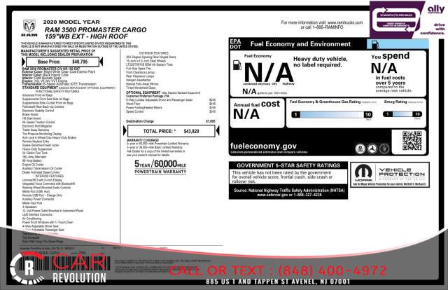 2020 Ram Promaster Cargo Van 3500 HR 159'' WB EXT/ParkView Back-Up Camera, available for sale in Avenel, New Jersey | Car Revolution. Avenel, New Jersey 2020 Ram Promaster Cargo Van 3500 HR 159'' WB EXT/ParkView Back-Up Camera, available for sale in Avenel, New Jersey | Car Revolution. Avenel, New Jersey
