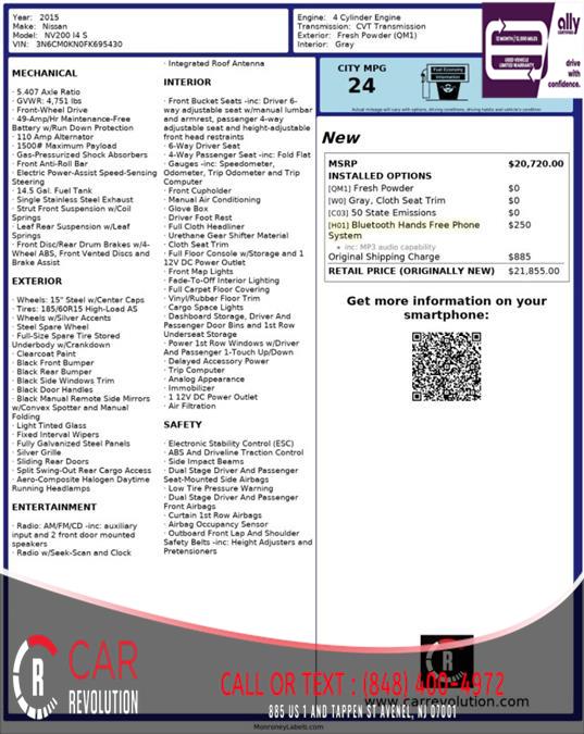 2015 Nissan Nv200 S, available for sale in Avenel, New Jersey | Car Revolution. Avenel, New Jersey 2015 Nissan Nv200 S, available for sale in Avenel, New Jersey | Car Revolution. Avenel, New Jersey