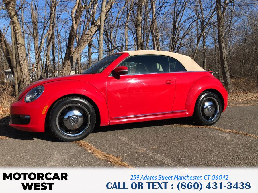 2013 Volkswagen Beetle Convertible 2dr Auto 2.5L w/Tech PZEV, available for sale in Manchester, Connecticut | Motorcar West. Manchester, Connecticut 2013 Volkswagen Beetle Convertible 2dr Auto 2.5L w/Tech PZEV, available for sale in Manchester, Connecticut | Motorcar West. Manchester, Connecticut