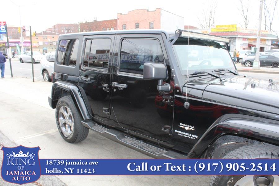 2016 Jeep Wrangler Unlimited 4WD 4dr Sahara, available for sale in Hollis, New York | King of Jamaica Auto Inc. Hollis, New York 2016 Jeep Wrangler Unlimited 4WD 4dr Sahara, available for sale in Hollis, New York | King of Jamaica Auto Inc. Hollis, New York