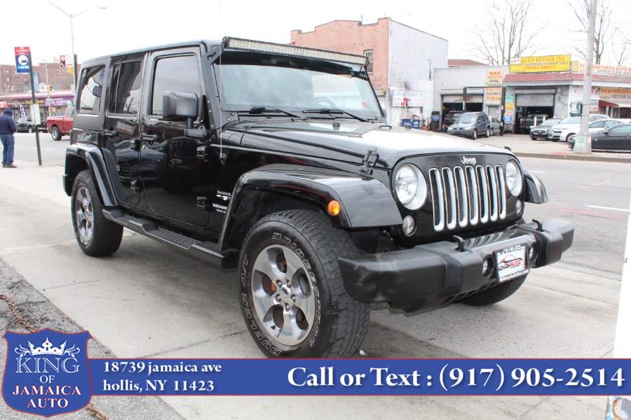 2016 Jeep Wrangler Unlimited 4WD 4dr Sahara, available for sale in Hollis, New York | King of Jamaica Auto Inc. Hollis, New York 2016 Jeep Wrangler Unlimited 4WD 4dr Sahara, available for sale in Hollis, New York | King of Jamaica Auto Inc. Hollis, New York