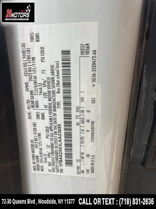 2020 Ford Transit Passenger Wagon T-350 148" High Roof XLT RWD, available for sale in Woodside, New York | 26 Motors Queens. Woodside, New York 2020 Ford Transit Passenger Wagon T-350 148" High Roof XLT RWD, available for sale in Woodside, New York | 26 Motors Queens. Woodside, New York