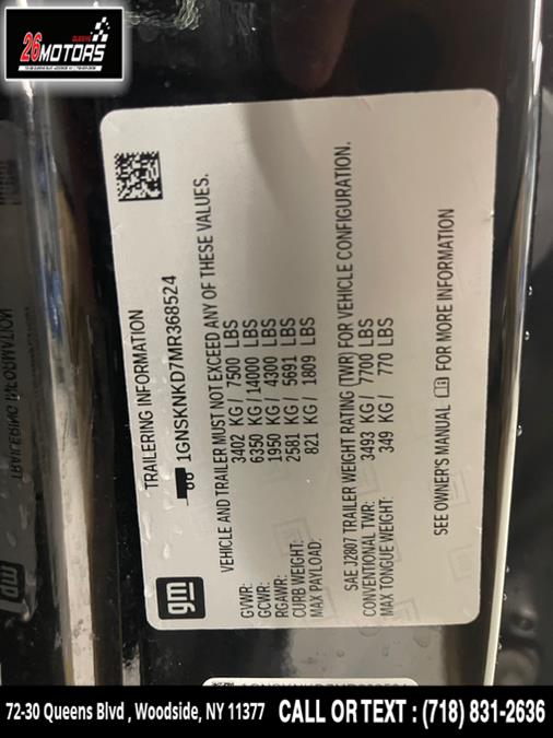 2021 Chevrolet Tahoe 4WD 4dr LT, available for sale in Woodside, New York | 26 Motors Queens. Woodside, New York 2021 Chevrolet Tahoe 4WD 4dr LT, available for sale in Woodside, New York | 26 Motors Queens. Woodside, New York