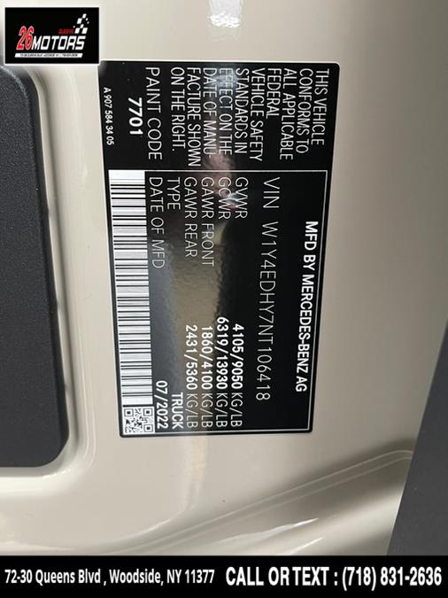 2022 Mercedes-Benz Sprinter Cargo Van 2500 High Roof V6 170" Extended RWD, available for sale in Woodside, New York | 26 Motors Queens. Woodside, New York 2022 Mercedes-Benz Sprinter Cargo Van 2500 High Roof V6 170" Extended RWD, available for sale in Woodside, New York | 26 Motors Queens. Woodside, New York