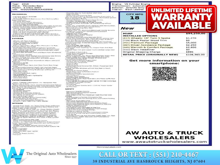 2019 Mercedes-Benz S-Class S 450 4MATIC Sedan, available for sale in Hasbrouck Heights, New Jersey | AW Auto & Truck Wholesalers, Inc. Hasbrouck Heights, New Jersey 2019 Mercedes-Benz S-Class S 450 4MATIC Sedan, available for sale in Hasbrouck Heights, New Jersey | AW Auto & Truck Wholesalers, Inc. Hasbrouck Heights, New Jersey