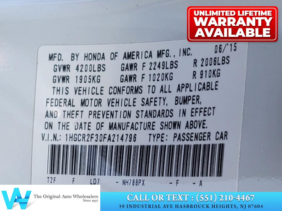 2015 Honda Accord Sedan 4dr I4 CVT LX, available for sale in Hasbrouck Heights, New Jersey | AW Auto & Truck Wholesalers, Inc. Hasbrouck Heights, New Jersey 2015 Honda Accord Sedan 4dr I4 CVT LX, available for sale in Hasbrouck Heights, New Jersey | AW Auto & Truck Wholesalers, Inc. Hasbrouck Heights, New Jersey