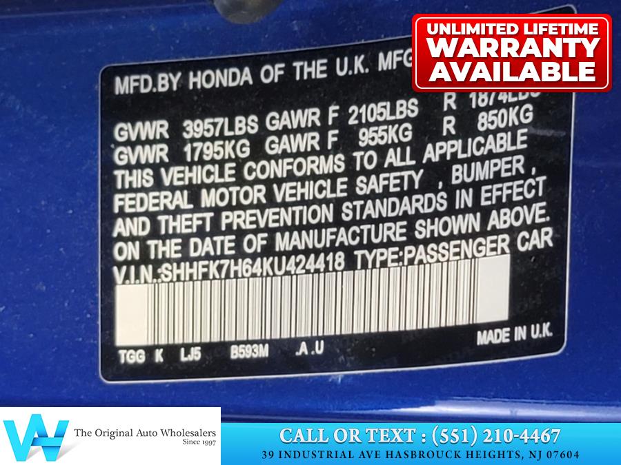 2019 Honda Civic Hatchback EX CVT, available for sale in Hasbrouck Heights, New Jersey | AW Auto & Truck Wholesalers, Inc. Hasbrouck Heights, New Jersey 2019 Honda Civic Hatchback EX CVT, available for sale in Hasbrouck Heights, New Jersey | AW Auto & Truck Wholesalers, Inc. Hasbrouck Heights, New Jersey