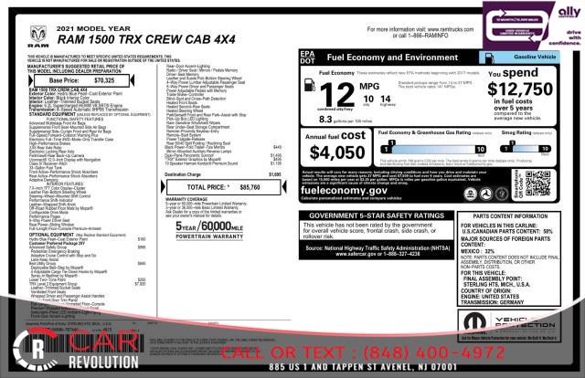 2021 Ram 1500 TRX 4x4 Crew Cab5'7'' Box, available for sale in Avenel, New Jersey | Car Revolution. Avenel, New Jersey 2021 Ram 1500 TRX 4x4 Crew Cab5'7'' Box, available for sale in Avenel, New Jersey | Car Revolution. Avenel, New Jersey