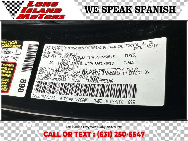 2018 Toyota Tacoma Limited Double Cab 5'' Bed V6 4x4 AT (Natl), available for sale in West Babylon, New York | Long Island Motors. West Babylon, New York 2018 Toyota Tacoma Limited Double Cab 5'' Bed V6 4x4 AT (Natl), available for sale in West Babylon, New York | Long Island Motors. West Babylon, New York