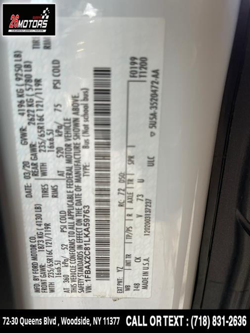 2020 Ford Transit Passenger Wagon T-350 148" Med Roof XLT RWD, available for sale in Woodside, New York | 26 Motors Queens. Woodside, New York 2020 Ford Transit Passenger Wagon T-350 148" Med Roof XLT RWD, available for sale in Woodside, New York | 26 Motors Queens. Woodside, New York
