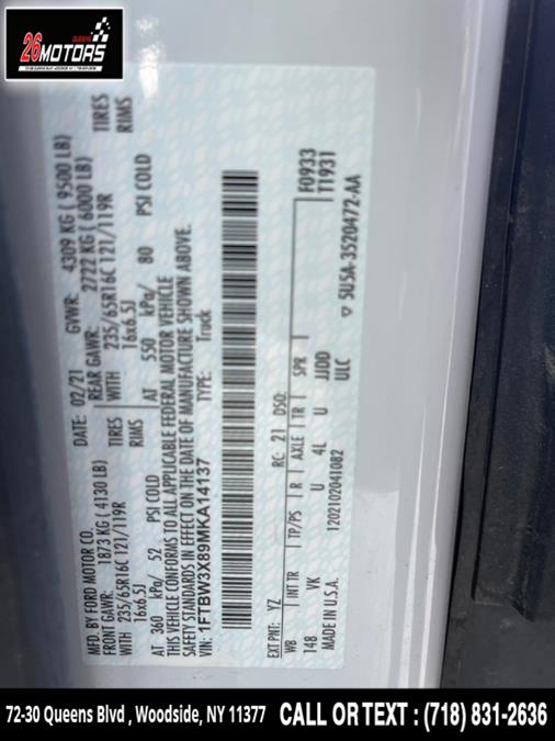 2021 Ford Transit Cargo Van T-350 148" EL Hi Rf 9500 GVWR RWD, available for sale in Woodside, New York | 26 Motors Queens. Woodside, New York 2021 Ford Transit Cargo Van T-350 148" EL Hi Rf 9500 GVWR RWD, available for sale in Woodside, New York | 26 Motors Queens. Woodside, New York