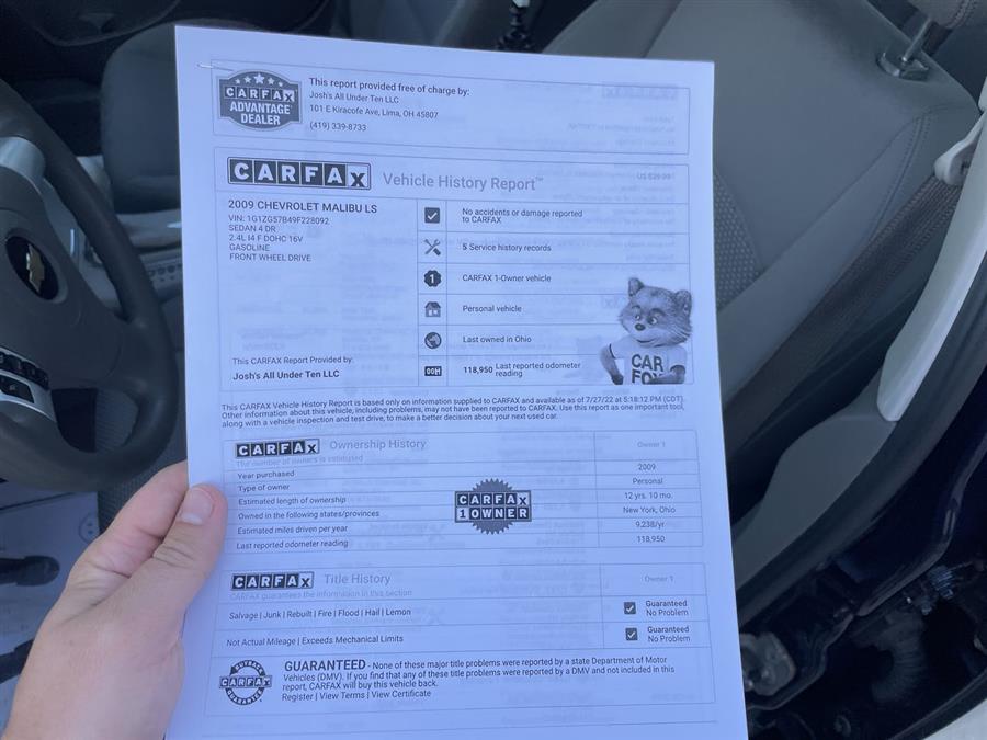2009 Chevrolet Malibu 4dr Sdn LS w/1LS, available for sale in Elida, Ohio | Josh's All Under Ten LLC. Elida, Ohio 2009 Chevrolet Malibu 4dr Sdn LS w/1LS, available for sale in Elida, Ohio | Josh's All Under Ten LLC. Elida, Ohio