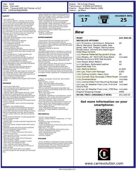 Chevrolet Traverse 2018 in Avenel NJ Car Revolution 104006