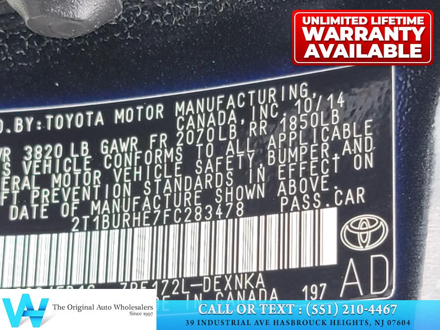 2015 Toyota Corolla 4dr Sdn CVT LE Plus (Natl), available for sale in Hasbrouck Heights, New Jersey | AW Auto & Truck Wholesalers, Inc. Hasbrouck Heights, New Jersey 2015 Toyota Corolla 4dr Sdn CVT LE Plus (Natl), available for sale in Hasbrouck Heights, New Jersey | AW Auto & Truck Wholesalers, Inc. Hasbrouck Heights, New Jersey