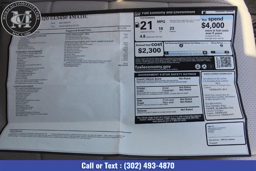 2020 Mercedes-Benz GLS GLS 450 4MATIC SUV, available for sale in New Castle, Delaware | Morsi Automotive Corp. New Castle, Delaware 2020 Mercedes-Benz GLS GLS 450 4MATIC SUV, available for sale in New Castle, Delaware | Morsi Automotive Corp. New Castle, Delaware