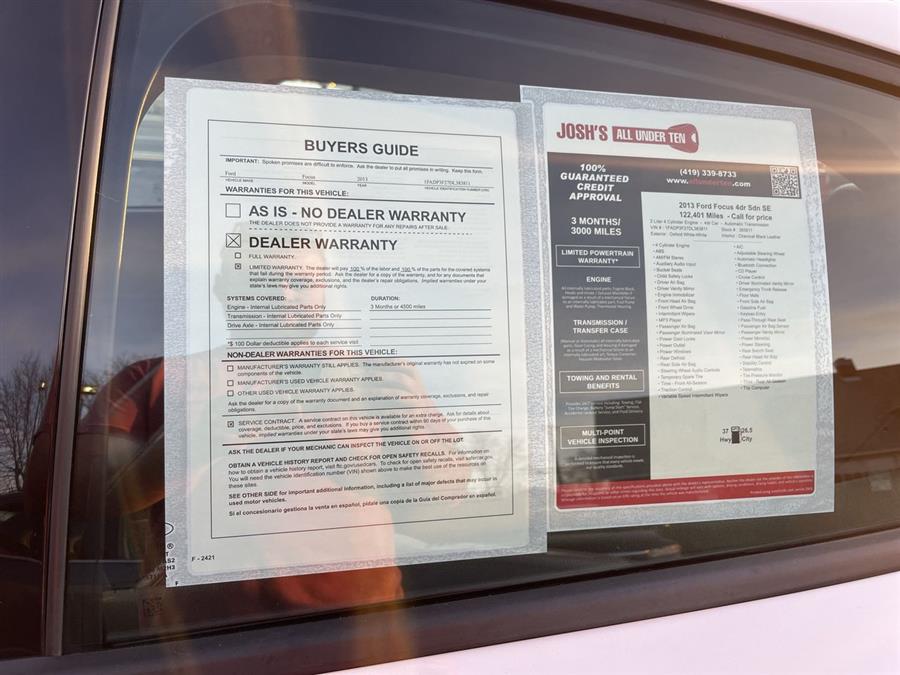 2013 Ford Focus 4dr Sdn SE, available for sale in Elida, Ohio | Josh's All Under Ten LLC. Elida, Ohio 2013 Ford Focus 4dr Sdn SE, available for sale in Elida, Ohio | Josh's All Under Ten LLC. Elida, Ohio
