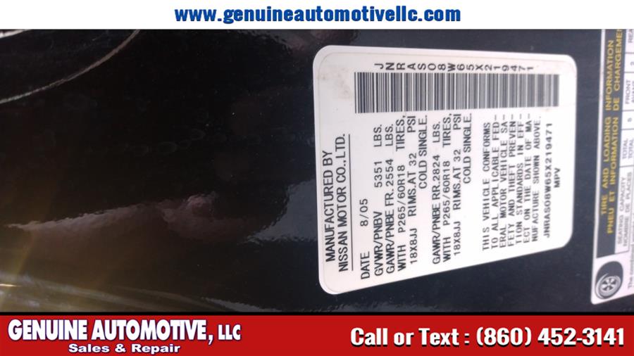 2005 Infiniti FX35 4dr AWD, available for sale in East Hartford, Connecticut | Genuine Automotive LLC. East Hartford, Connecticut 2005 Infiniti FX35 4dr AWD, available for sale in East Hartford, Connecticut | Genuine Automotive LLC. East Hartford, Connecticut