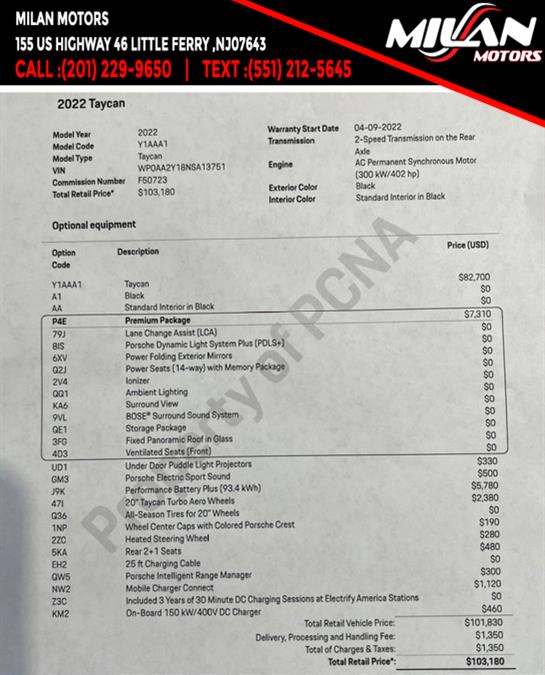 2022 Porsche Taycan RWD, available for sale in Little Ferry , New Jersey | Milan Motors. Little Ferry , New Jersey 2022 Porsche Taycan RWD, available for sale in Little Ferry , New Jersey | Milan Motors. Little Ferry , New Jersey