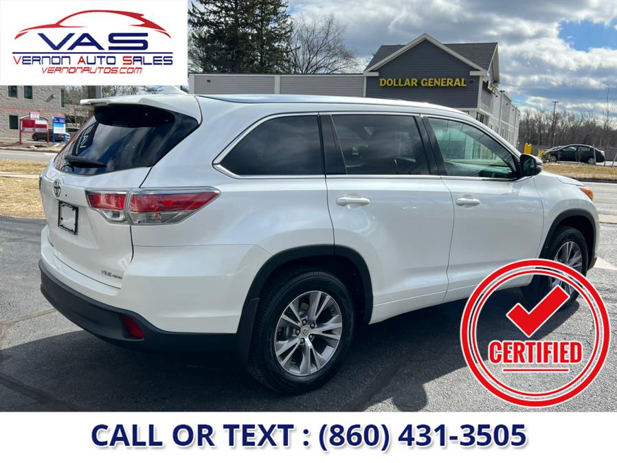 2015 Toyota Highlander AWD 4dr V6 XLE (Natl), available for sale in Manchester, Connecticut | Vernon Auto Sale & Service. Manchester, Connecticut 2015 Toyota Highlander AWD 4dr V6 XLE (Natl), available for sale in Manchester, Connecticut | Vernon Auto Sale & Service. Manchester, Connecticut