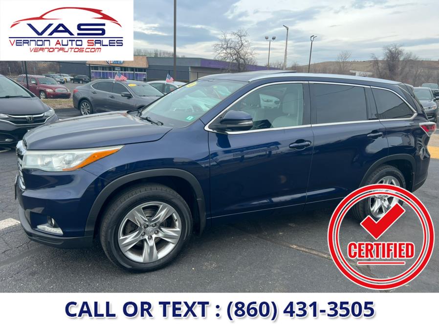 2015 Toyota Highlander AWD 4dr V6 Limited (Natl), available for sale in Manchester, Connecticut | Vernon Auto Sale & Service. Manchester, Connecticut 2015 Toyota Highlander AWD 4dr V6 Limited (Natl), available for sale in Manchester, Connecticut | Vernon Auto Sale & Service. Manchester, Connecticut