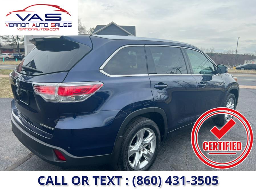 2015 Toyota Highlander AWD 4dr V6 Limited (Natl), available for sale in Manchester, Connecticut | Vernon Auto Sale & Service. Manchester, Connecticut 2015 Toyota Highlander AWD 4dr V6 Limited (Natl), available for sale in Manchester, Connecticut | Vernon Auto Sale & Service. Manchester, Connecticut