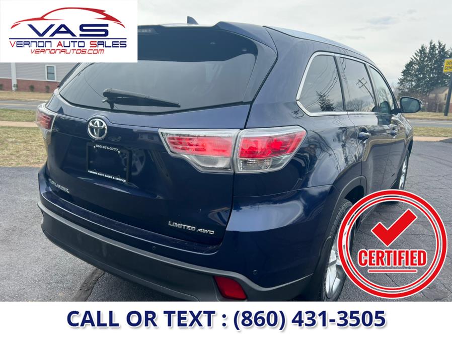 2015 Toyota Highlander AWD 4dr V6 Limited (Natl), available for sale in Manchester, Connecticut | Vernon Auto Sale & Service. Manchester, Connecticut 2015 Toyota Highlander AWD 4dr V6 Limited (Natl), available for sale in Manchester, Connecticut | Vernon Auto Sale & Service. Manchester, Connecticut