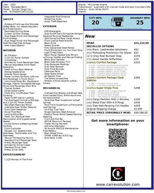 2022 Mercedes-benz Sprinter Cargo Van , available for sale in Maple Shade, New Jersey | Car Revolution. Maple Shade, New Jersey 2022 Mercedes-benz Sprinter Cargo Van , available for sale in Maple Shade, New Jersey | Car Revolution. Maple Shade, New Jersey