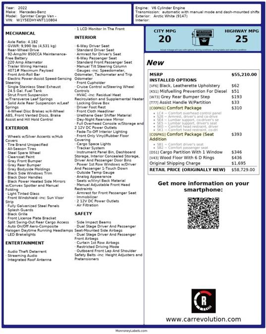 2022 Mercedes-benz Sprinter Cargo Van 3500 HR V6 170 Extender RWD, available for sale in Maple Shade, New Jersey | Car Revolution. Maple Shade, New Jersey 2022 Mercedes-benz Sprinter Cargo Van 3500 HR V6 170 Extender RWD, available for sale in Maple Shade, New Jersey | Car Revolution. Maple Shade, New Jersey