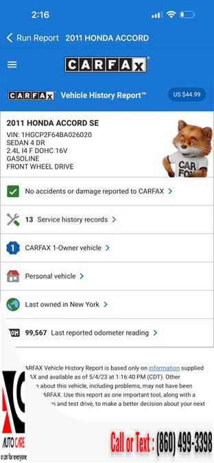 2011 Honda Accord Sdn 4dr I4 Auto SE, available for sale in Vernon , Connecticut | Auto Care Motors. Vernon , Connecticut 2011 Honda Accord Sdn 4dr I4 Auto SE, available for sale in Vernon , Connecticut | Auto Care Motors. Vernon , Connecticut