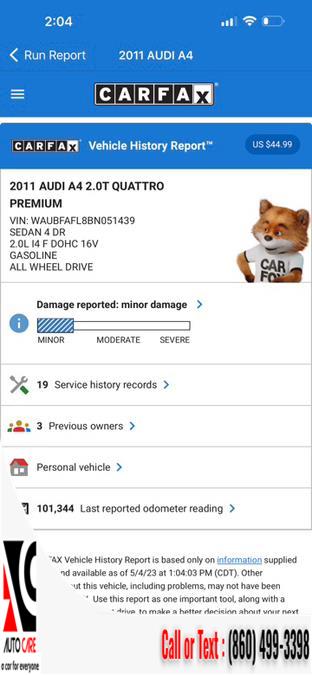 2011 Audi A4 4dr Sdn Auto quattro 2.0T Premium, available for sale in Vernon , Connecticut | Auto Care Motors. Vernon , Connecticut 2011 Audi A4 4dr Sdn Auto quattro 2.0T Premium, available for sale in Vernon , Connecticut | Auto Care Motors. Vernon , Connecticut