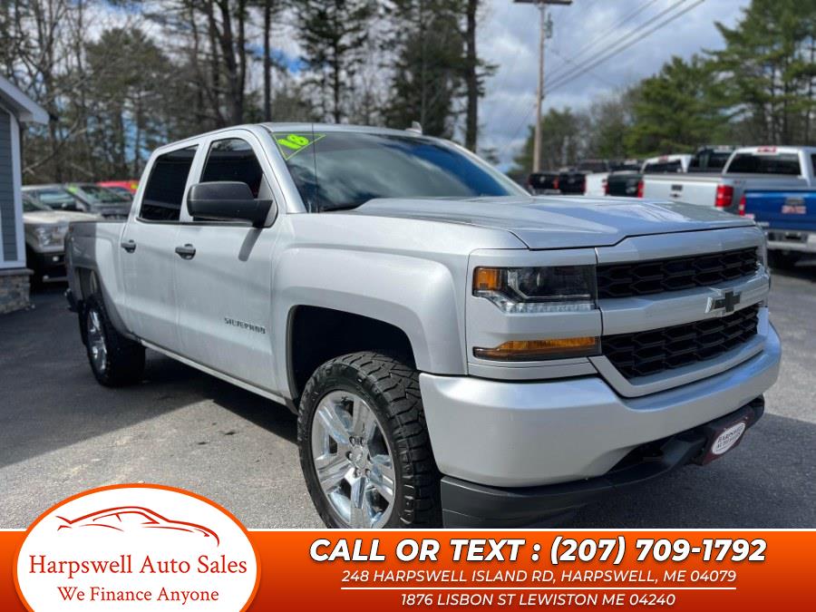 2018 Chevrolet Silverado 1500 4WD Crew Cab 143.5" Custom, available for sale in Harpswell, Maine | Harpswell Auto Sales Inc. Harpswell, Maine 2018 Chevrolet Silverado 1500 4WD Crew Cab 143.5" Custom, available for sale in Harpswell, Maine | Harpswell Auto Sales Inc. Harpswell, Maine