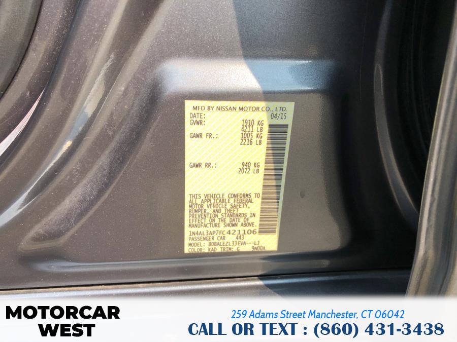 2015 Nissan Altima 4dr Sdn I4 2.5 S, available for sale in Manchester, Connecticut | Motorcar West. Manchester, Connecticut 2015 Nissan Altima 4dr Sdn I4 2.5 S, available for sale in Manchester, Connecticut | Motorcar West. Manchester, Connecticut