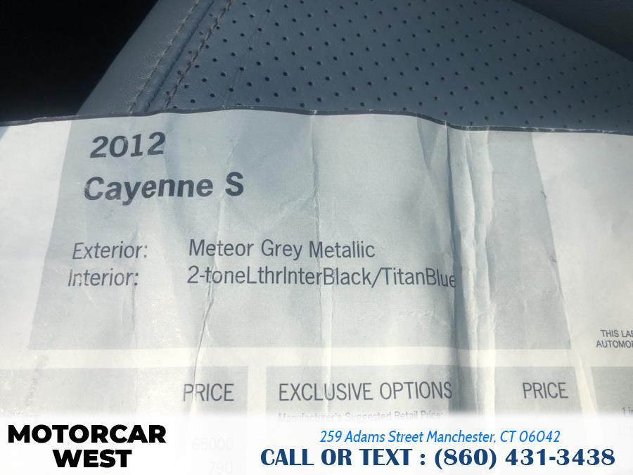2012 Porsche Cayenne AWD 4dr S, available for sale in Manchester, Connecticut | Motorcar West. Manchester, Connecticut 2012 Porsche Cayenne AWD 4dr S, available for sale in Manchester, Connecticut | Motorcar West. Manchester, Connecticut