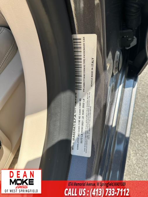 2019 Maserati Ghibli S Q4 3.0L, available for sale in W Springfield, Massachusetts | Dean Moke America of West Springfield. W Springfield, Massachusetts 2019 Maserati Ghibli S Q4 3.0L, available for sale in W Springfield, Massachusetts | Dean Moke America of West Springfield. W Springfield, Massachusetts