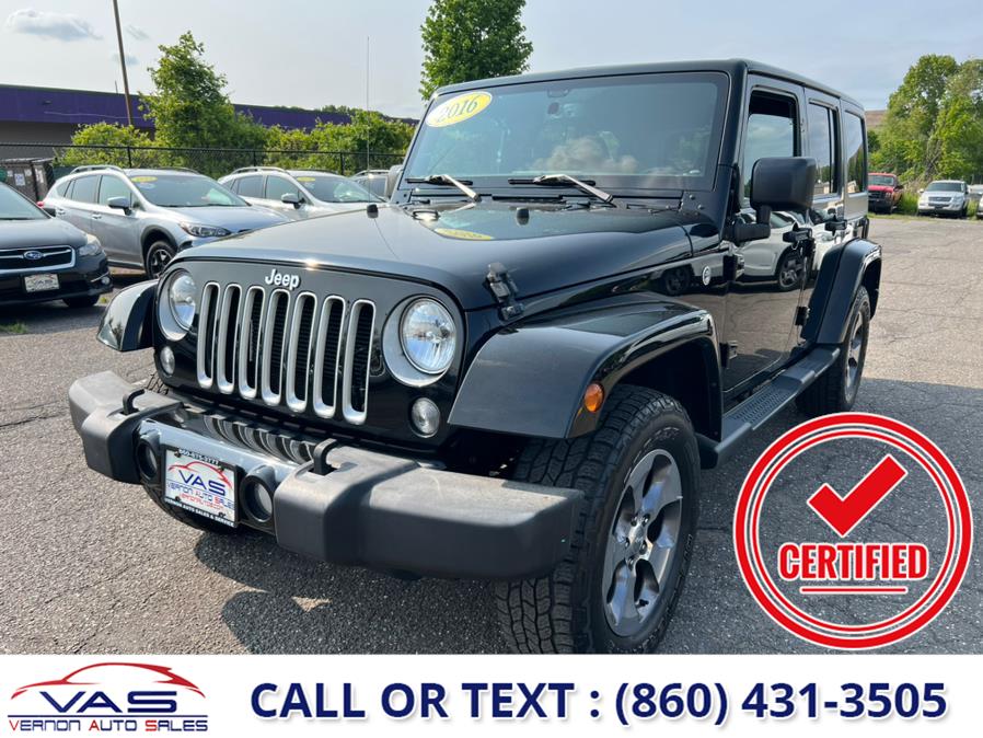 2016 Jeep Wrangler Unlimited 4WD 4dr Sahara, available for sale in Manchester, Connecticut | Vernon Auto Sale & Service. Manchester, Connecticut