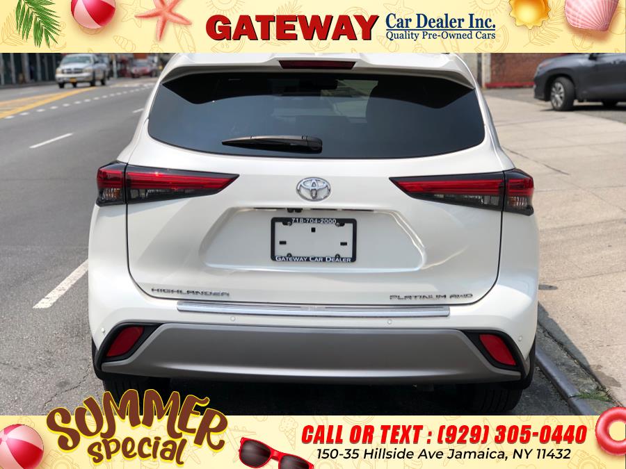2021 Toyota Highlander Platinum AWD (Natl), available for sale in Jamaica, New York | Gateway Car Dealer Inc. Jamaica, New York 2021 Toyota Highlander Platinum AWD (Natl), available for sale in Jamaica, New York | Gateway Car Dealer Inc. Jamaica, New York