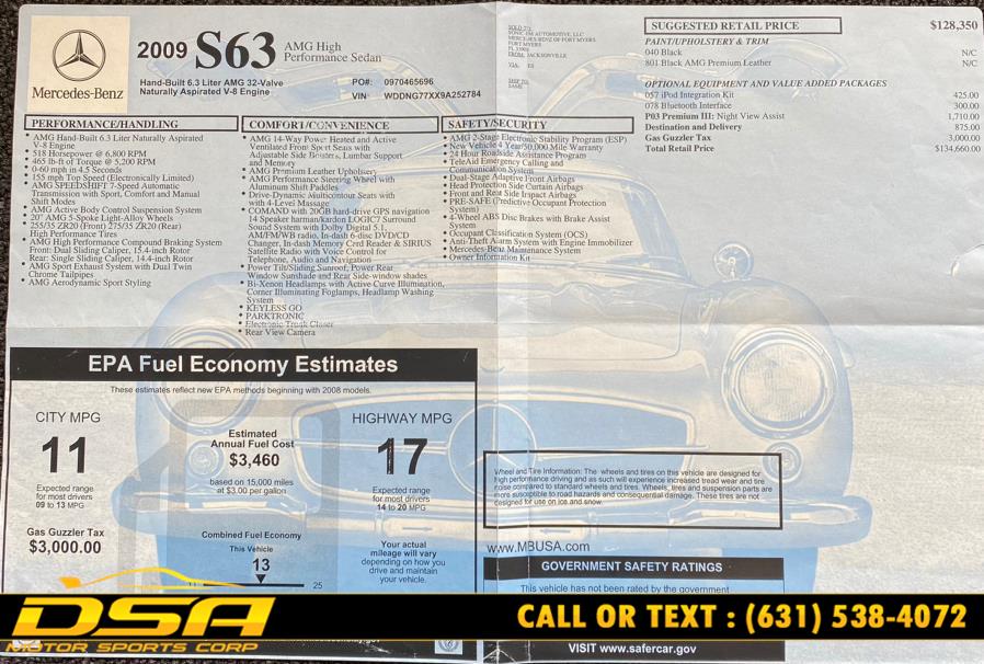2009 Mercedes-Benz S-Class 4dr Sdn 6.3L V8 AMG RWD, available for sale in Commack, New York | DSA Motor Sports Corp. Commack, New York 2009 Mercedes-Benz S-Class 4dr Sdn 6.3L V8 AMG RWD, available for sale in Commack, New York | DSA Motor Sports Corp. Commack, New York