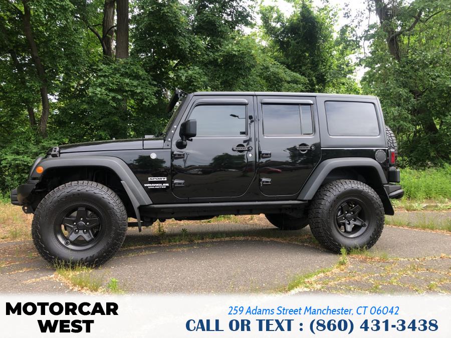 2016 Jeep Wrangler Unlimited 4WD 4dr Sport, available for sale in Manchester, Connecticut | Motorcar West. Manchester, Connecticut