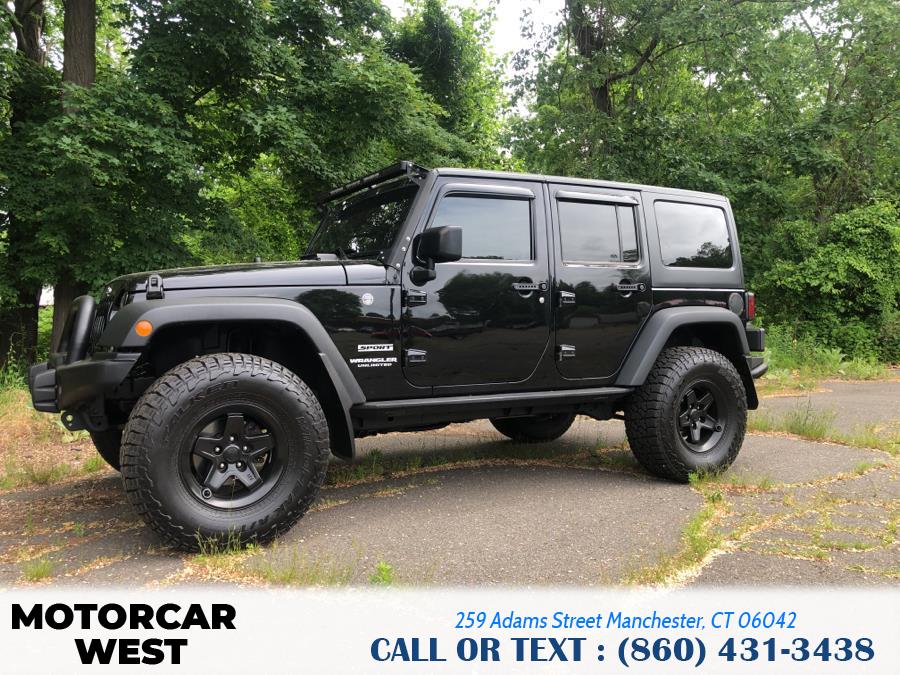 2016 Jeep Wrangler Unlimited 4WD 4dr Sport, available for sale in Manchester, Connecticut | Motorcar West. Manchester, Connecticut 2016 Jeep Wrangler Unlimited 4WD 4dr Sport, available for sale in Manchester, Connecticut | Motorcar West. Manchester, Connecticut