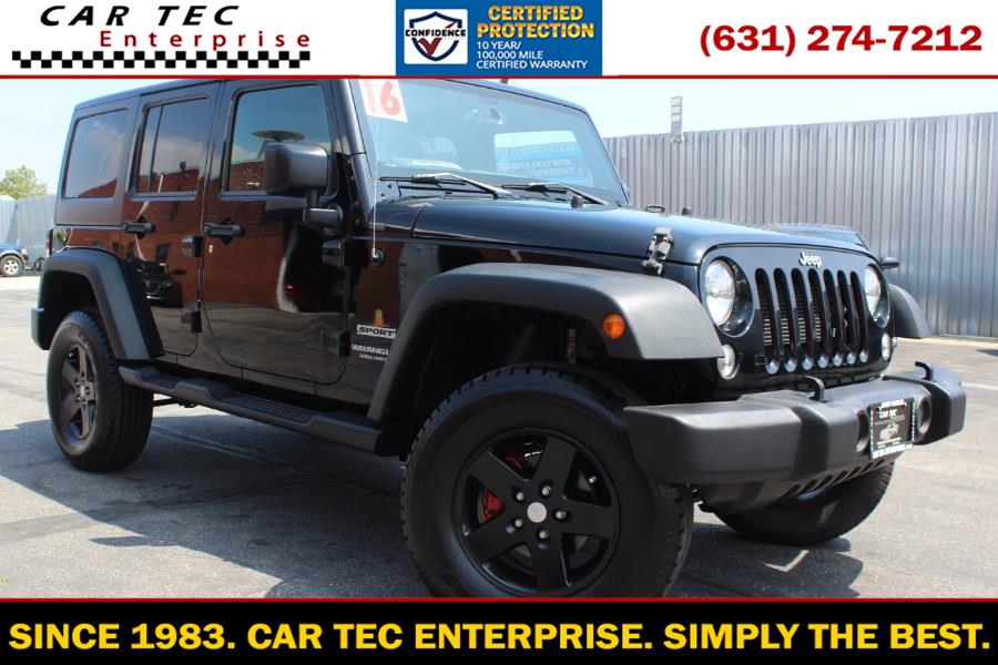 2016 Jeep Wrangler Unlimited 4WD 4dr Sport, available for sale in Deer Park, New York | Car Tec Enterprise Leasing & Sales LLC. Deer Park, New York 2016 Jeep Wrangler Unlimited 4WD 4dr Sport, available for sale in Deer Park, New York | Car Tec Enterprise Leasing & Sales LLC. Deer Park, New York