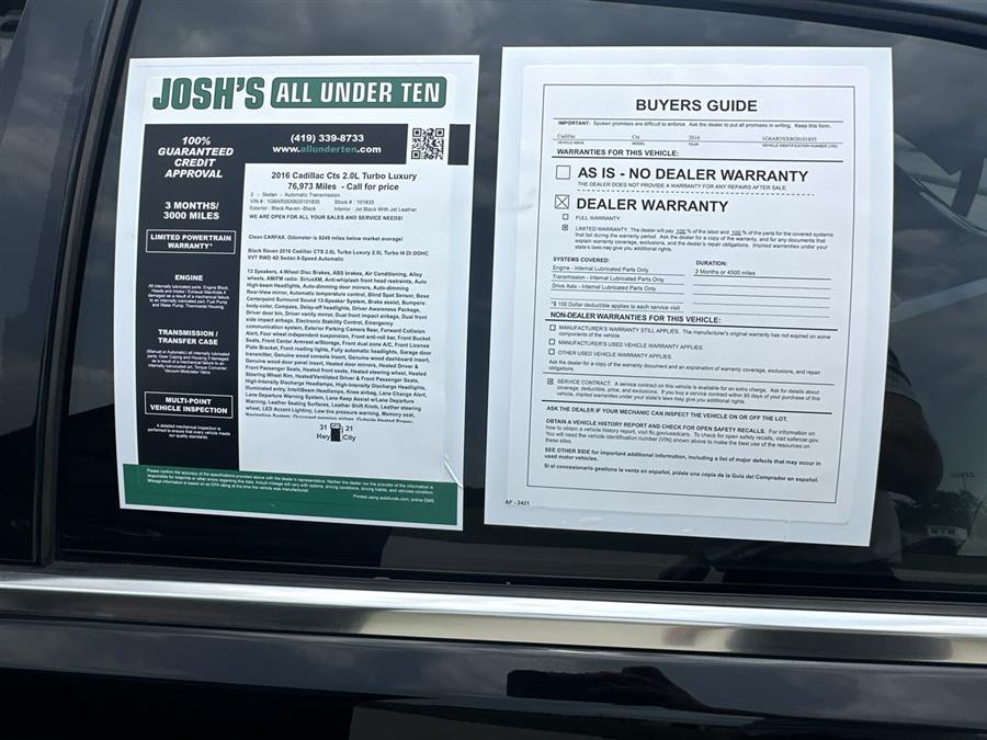 2016 Cadillac Cts 2.0L Turbo Luxury, available for sale in Elida, Ohio | Josh's All Under Ten LLC. Elida, Ohio 2016 Cadillac Cts 2.0L Turbo Luxury, available for sale in Elida, Ohio | Josh's All Under Ten LLC. Elida, Ohio
