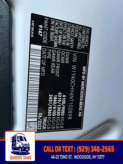 MercedesBenz Sprinter Cargo Van 2022 in Woodside, Elmhurst, Corona