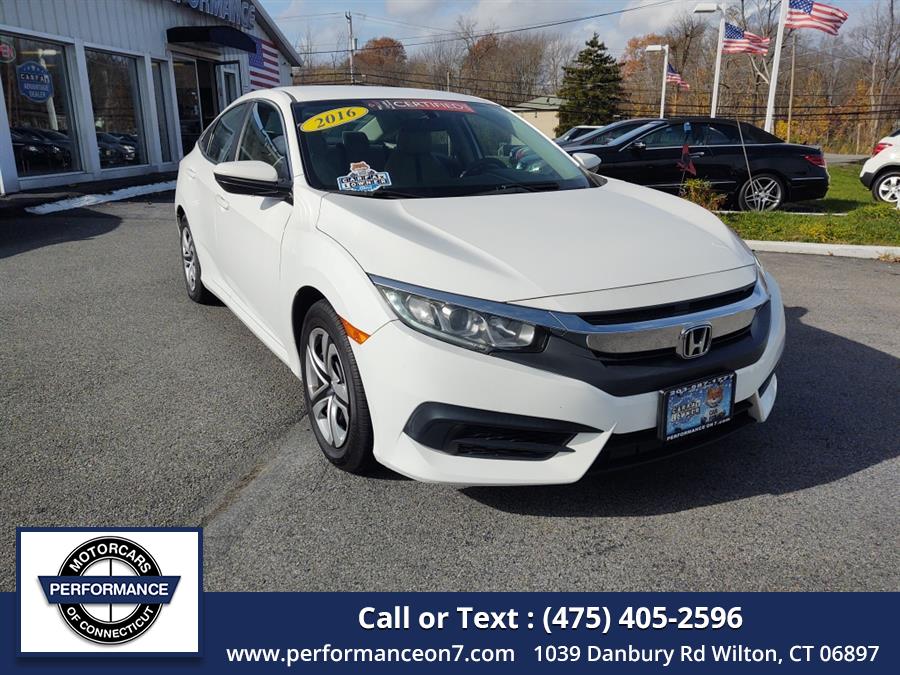2016 Honda Civic Sedan 4dr CVT LX, available for sale in Wilton, Connecticut | Performance Motor Cars Of Connecticut LLC. Wilton, Connecticut