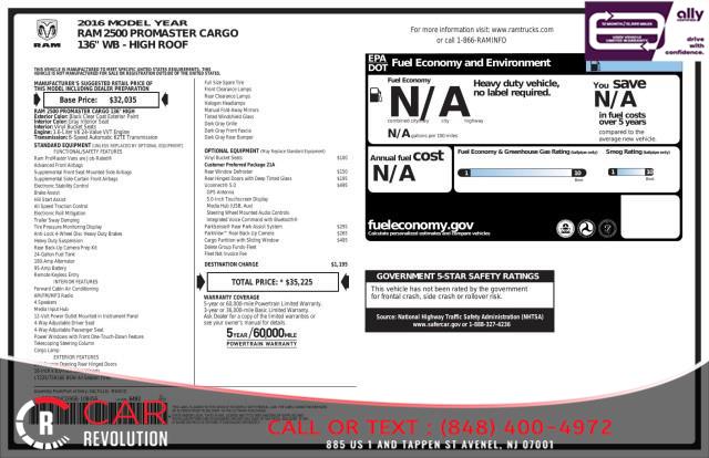 2016 Ram Promaster Cargo Van 2500 HR 136'' WB, available for sale in Avenel, New Jersey | Car Revolution. Avenel, New Jersey 2016 Ram Promaster Cargo Van 2500 HR 136'' WB, available for sale in Avenel, New Jersey | Car Revolution. Avenel, New Jersey