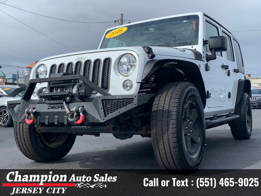 2016 Jeep Wrangler Unlimited 4WD 4dr Sport, available for sale in Jersey City, New Jersey | Champion Auto Sales. Jersey City, New Jersey
