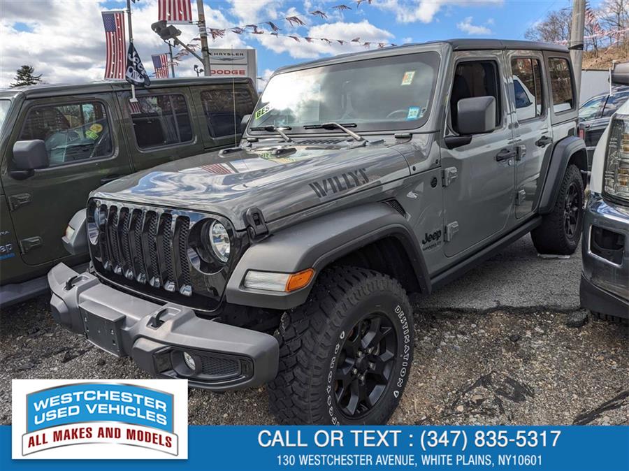 2021 Jeep Wrangler Unlimited Willys, available for sale in White Plains, New York | Apex Westchester Used Vehicles. White Plains, New York