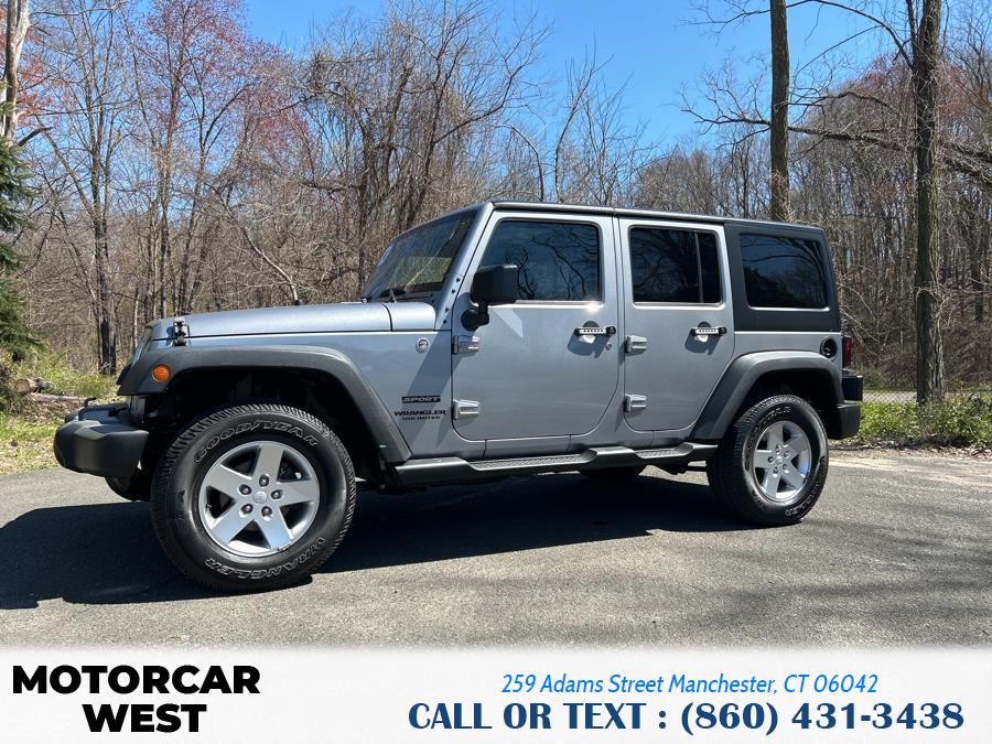 2014 Jeep Wrangler Unlimited 4WD 4dr Sport, available for sale in Manchester, Connecticut | Motorcar West. Manchester, Connecticut