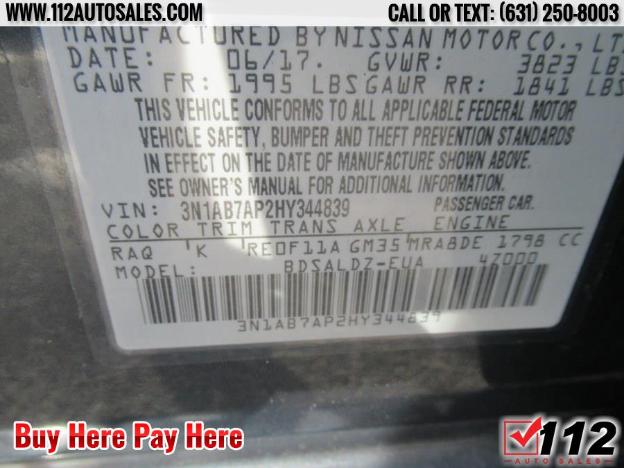 2017 Nissan Sentra Sr; S; Sl; Sv S CVT, available for sale in Patchogue, New York | 112 Auto Sales. Patchogue, New York 2017 Nissan Sentra Sr; S; Sl; Sv S CVT, available for sale in Patchogue, New York | 112 Auto Sales. Patchogue, New York