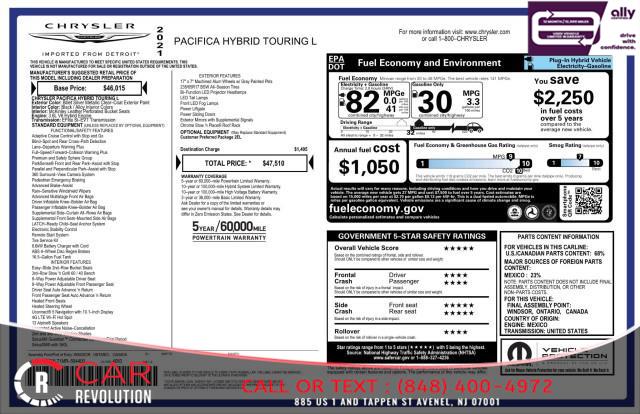 2021 Chrysler Pacifica Hybrid Touring L, available for sale in Avenel, New Jersey | Car Revolution. Avenel, New Jersey 2021 Chrysler Pacifica Hybrid Touring L, available for sale in Avenel, New Jersey | Car Revolution. Avenel, New Jersey