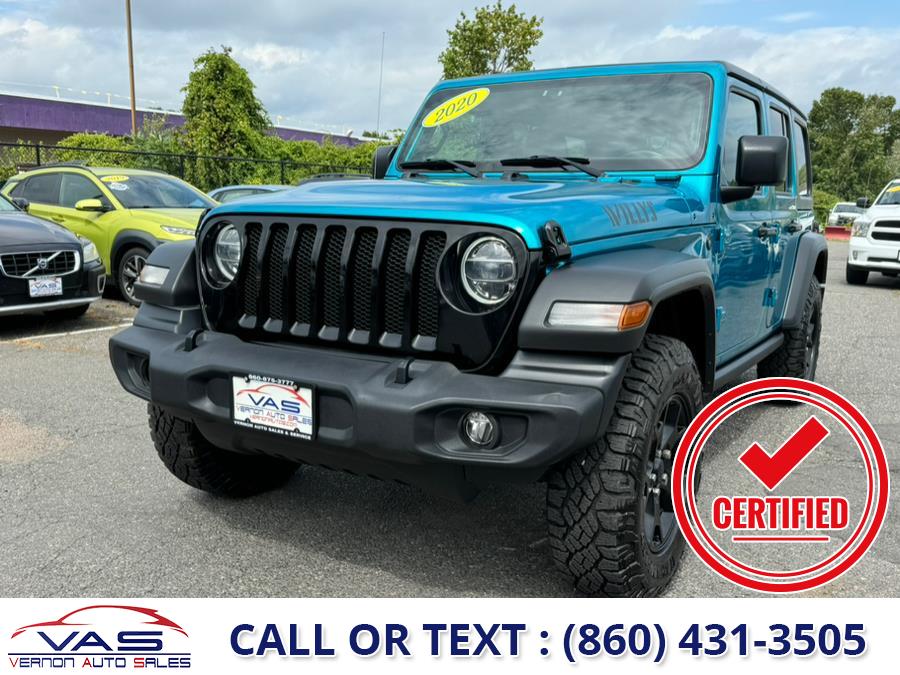 2020 Jeep Wrangler Unlimited Sport S 4x4 Willys, available for sale in Manchester, Connecticut | Vernon Auto Sale & Service. Manchester, Connecticut